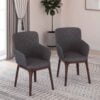 Frosty Wood Frame Upholstered Chair - Dark Grey Fabric