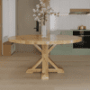 Frontier Feast Trestle Round Dining Table