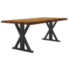 Vexal Live Edge Cross Leg Dining Table