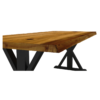 Vexal Live Edge Cross Leg Dining Table