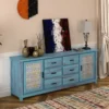 Distressed Blue Wooden Sideboard