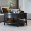 Elysium Storage Black Round Coffee Table