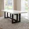 Everglades White Rectangle Mango Wood Dining Table for 8