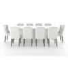 Opalescent White Dining Table Set with Storage