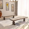 Ornate Upholstered Dining Bench