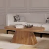 Sculpted Solid Wood Coffee Table