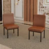 ZenVogue Leather Dining Chairs, realistic view.