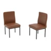 ZenVogue Leather Dining Chairs, Isometric view.