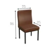 ZenVogue Leather Dining Chairs, dimension image.