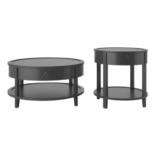 Sleek Round Coffee Table Set