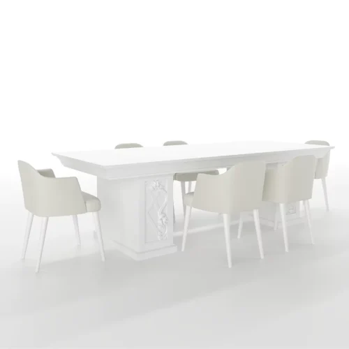 Tovara White Dining Table Set
