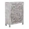 Cheswade Distressed White Solid Wood Storage Cabinet