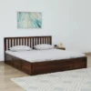 Clystra Sheehsam Wood King Size Bed Frame with Hydraulic Storage