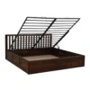 Clystra Sheehsam Wood King Size Bed Frame with Hydraulic Storage