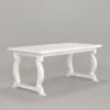 ExtendEase Solid Wood White 6-8 Seater Extendable Dining Table