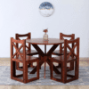 Savannaire Solid Sheesham Wood Foldable Dining Table Set for