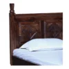 Tavrin Hand-carved Sheesham Wood King Size Canopy Bed Frame in Teak Finish