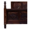 Tavrin Hand-carved Sheesham Wood King Size Canopy Bed Frame in Teak Finish