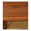 Yarven Teak Sheesham Wood Coffee Table with Cane Shelf