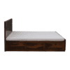 Zarven Solid Sheesham Wood Bed Frame with Hydraulic Storage in Teak Finish