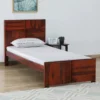 Zarven Solid Sheesham Wood Single Bed Frame in Honey Oak Finish