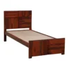 Zarven Solid Sheesham Wood Single Bed Frame in Honey Oak Finish